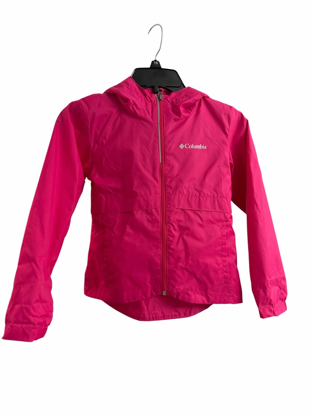 Columbia Girls' Pink Hooded Windbreaker Jacket small 7/8